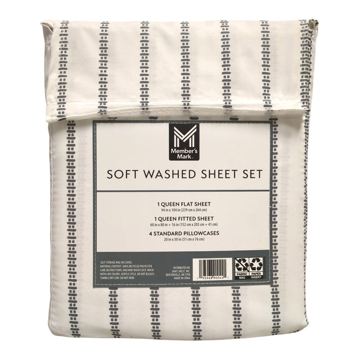 Member's Mark Luxuriously Soft Washed Microfiber Sheet Set, 6pc, Queen