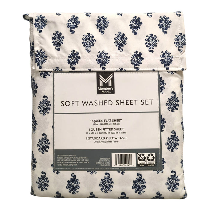 Member's Mark Luxuriously Soft Washed Microfiber Sheet Set, 6pc, Queen