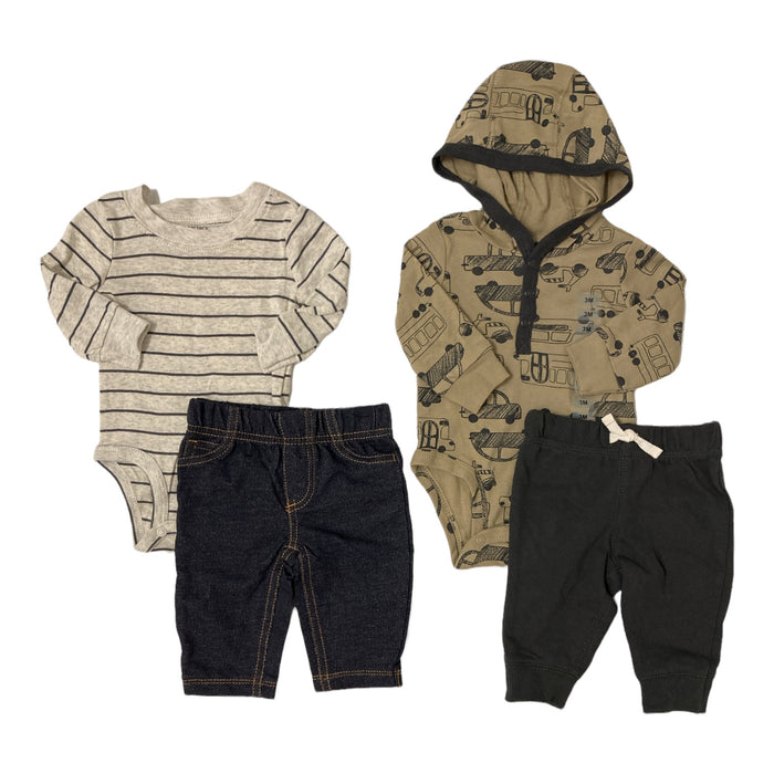 Carter's Boy's 4 Piece Cotton Bodysuit & Pant Set