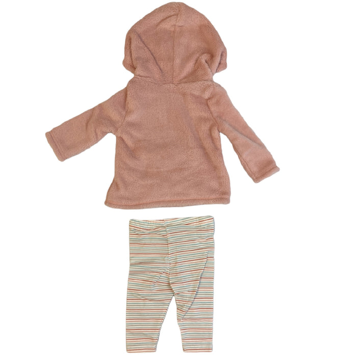 Carter's Girls 2 Piece Fleece Hoodie & Striped Legging Set