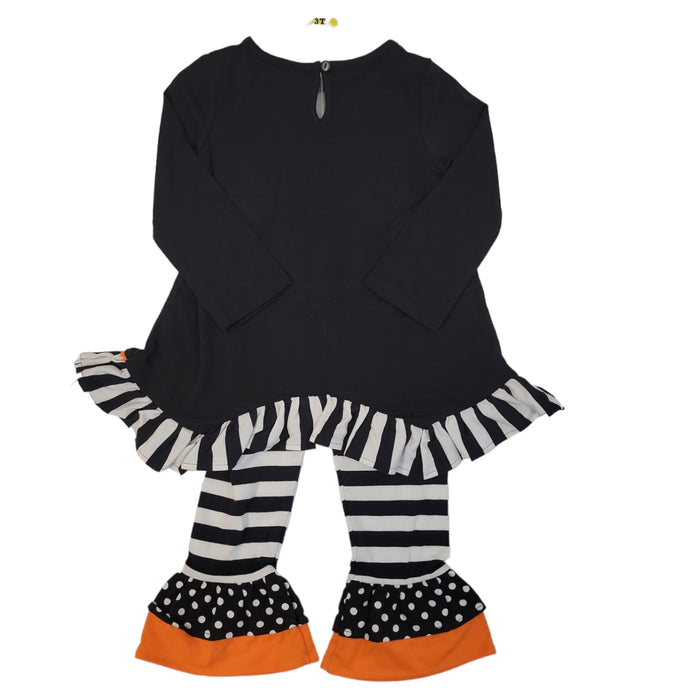 Emily Rose Girls' Halloween Pumpkin Boo Fall L/S Shirt & Leggings, 2 Pc Set