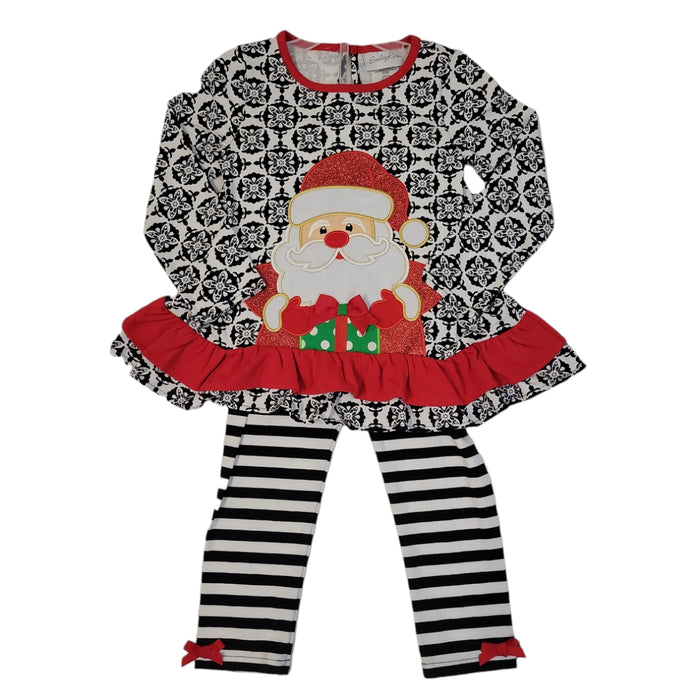 Emily Rose Girls' Cute Long Sleeve Christmas Holiday Skirt & Leggings, 2 Pc Set