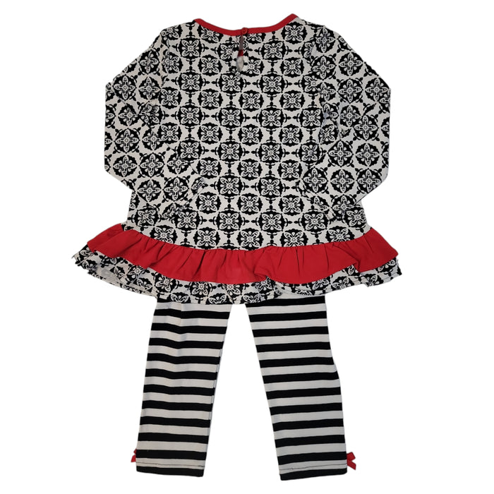 Emily Rose Girls' Cute Long Sleeve Christmas Holiday Skirt & Leggings, 2 Pc Set