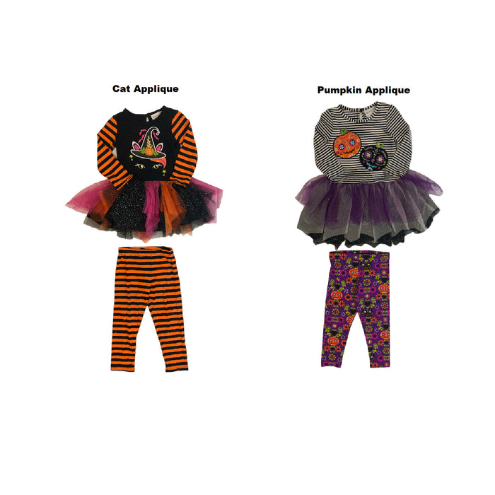 Emily Rose Girl's Applique Halloween Tutu Tunic & Legging Set