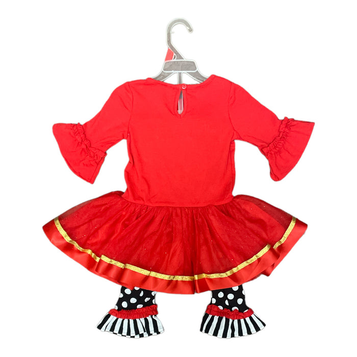 Emily Rose Girl's Holiday Theme Christmas Top & Leggings, 2 Piece Outfit Set