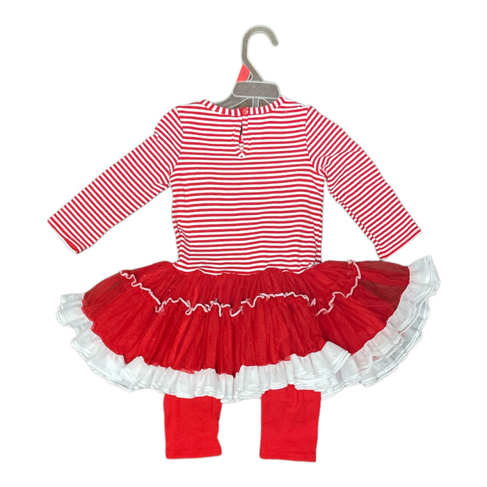 Emily Rose Girl's Holiday Theme Christmas Top & Leggings, 2 Piece Outfit Set