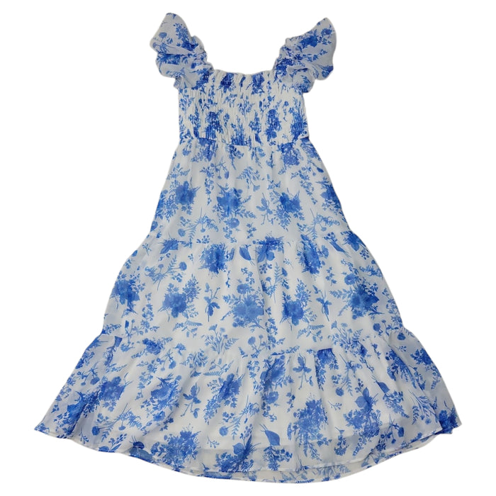 Rare Editions Girls Ruffle Hem Tiered Skirt Chiffon Maxi Dress