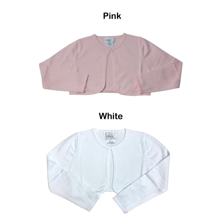 Rare Editions Girls Long Sleeve Button Neck Closure Cardigan