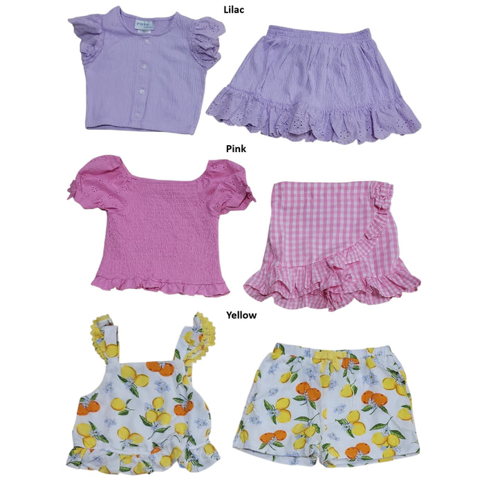 Rare Editions Toddler Girls 2 Piece Elastic Waistband Woven Short Set