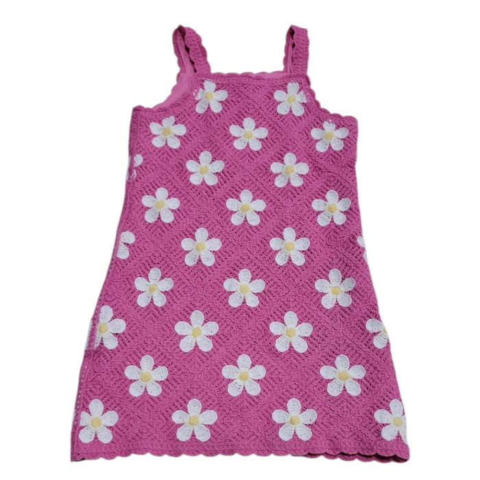 Counting Daisies Girl's Lightweight Lined Crochet Sleeveless Dress