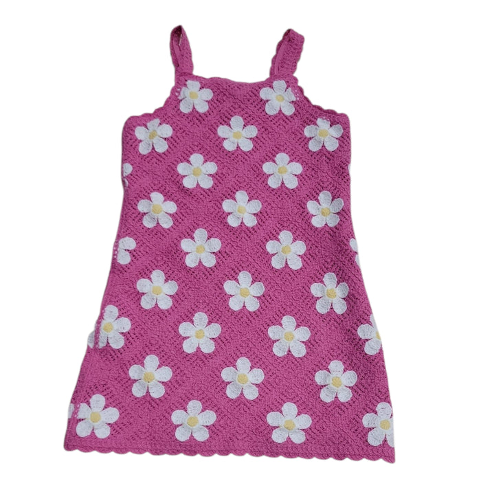 Counting Daisies Girl's Lightweight Lined Crochet Sleeveless Dress