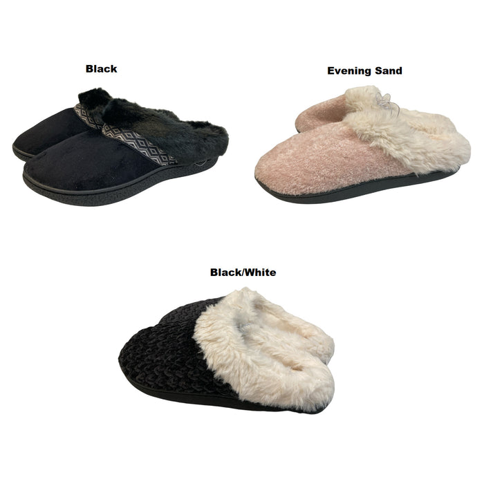 Isotoner Women's Slip On Memory Foam Eco Comfort Hoodback Chenille Slippers
