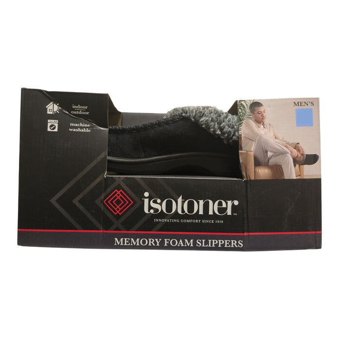 Isotoner Men's Classic Comfort Indoor/Outdoor Hoodback Slippers