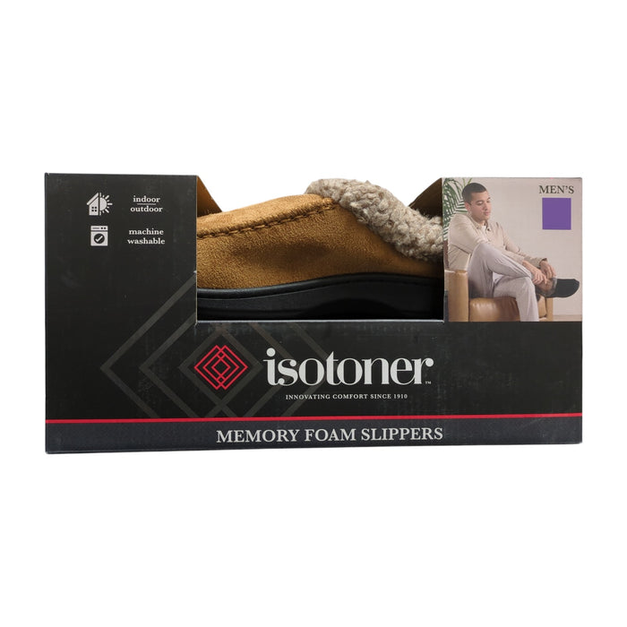 Isotoner Men's Classic Comfort Indoor/Outdoor Hoodback Slippers