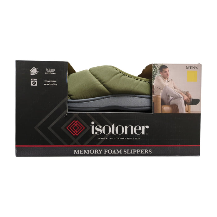 Isotoner Men's Classic Comfort Indoor/Outdoor Hoodback Slippers
