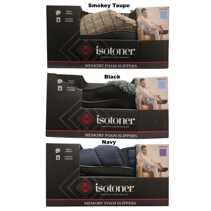 Isotoner Men's Classic Comfort Indoor/Outdoor Hoodback Slippers