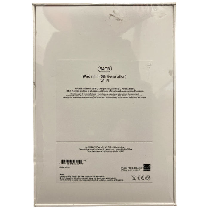 Apple iPad mini Wi-Fi, 6th Generation, 64 GB, Space Gray,  MK7M3LL/A