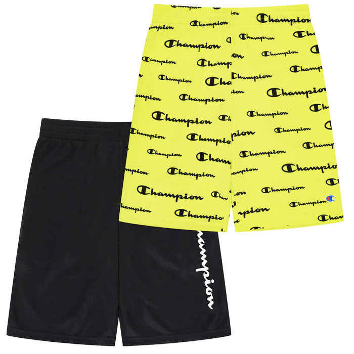 Champion Boy s Moisture Wicking UPF 30 Active Shorts 2 Pack Sweet Green Black 14 16