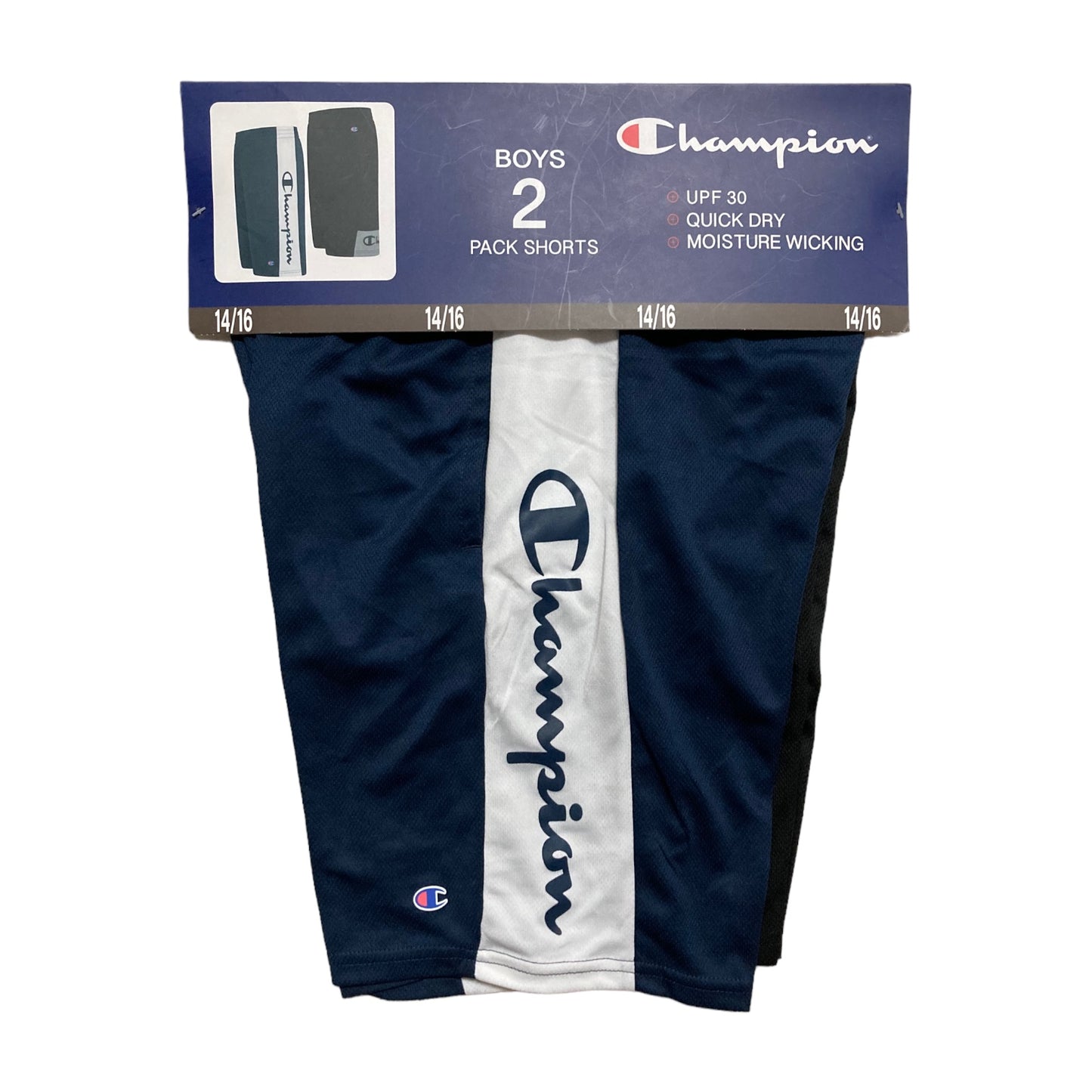 Champion Boy's Moisture Wicking UPF 30 Quick Dry Active Shorts, 2 Pack