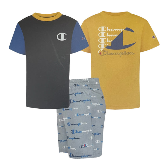 Champion Little Boy's 3 Piece 2 Short Sleeve Tops & Shorts Active Set