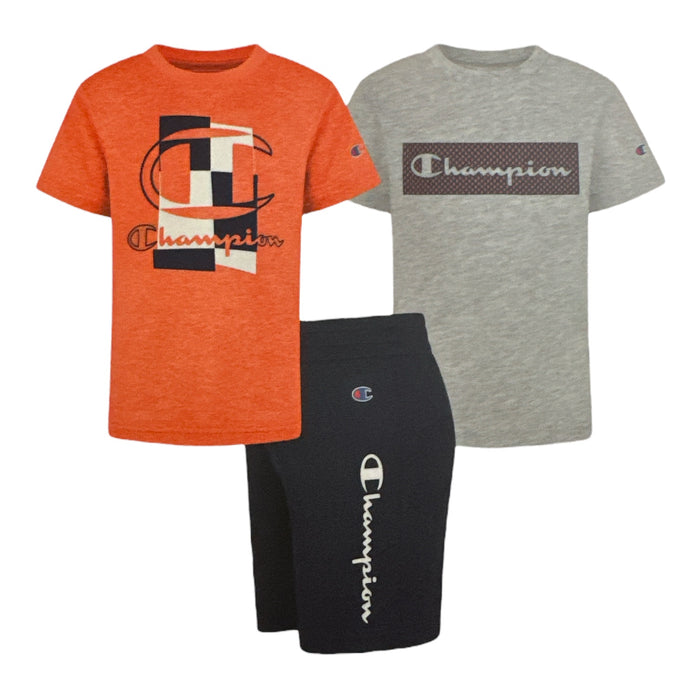 Champion Little Boy's 3 Piece 2 Short Sleeve Tops & Shorts Active Set