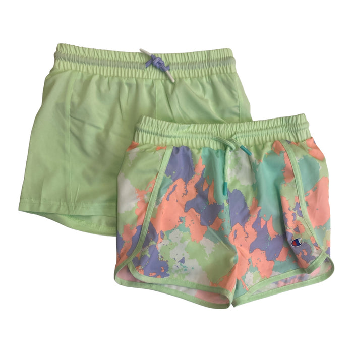 Champion Girls' 2 Pack Active Stretch Comfort Breathable Shorts, CHS572