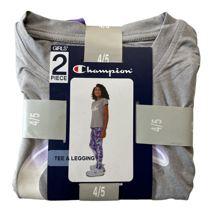 Champion Girl's 2 Piece Short Sleeve Tee & Legging Active Set