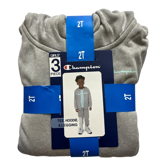 Champion Girl's Heavyweight 3 Piece Tee, Hoodie & Legging Set