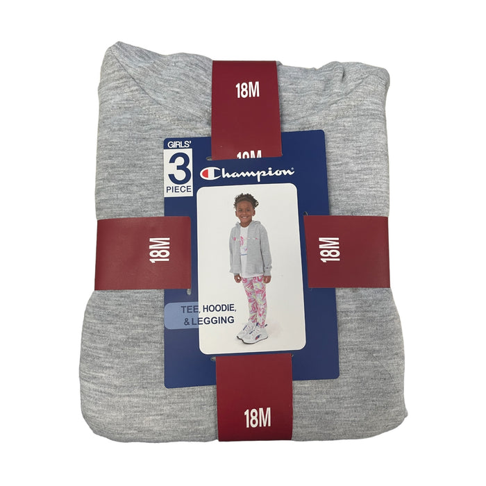 Champion Girl's Heavyweight 3 Piece Tee, Hoodie & Legging Set