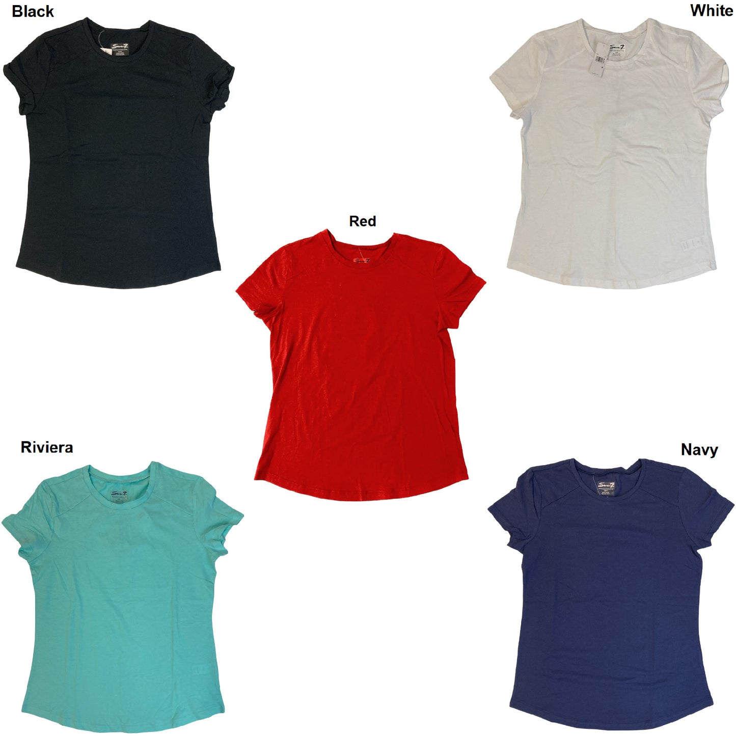 Seven7 Women's Cotton Crew Neck Short Sleeve T-Shirt