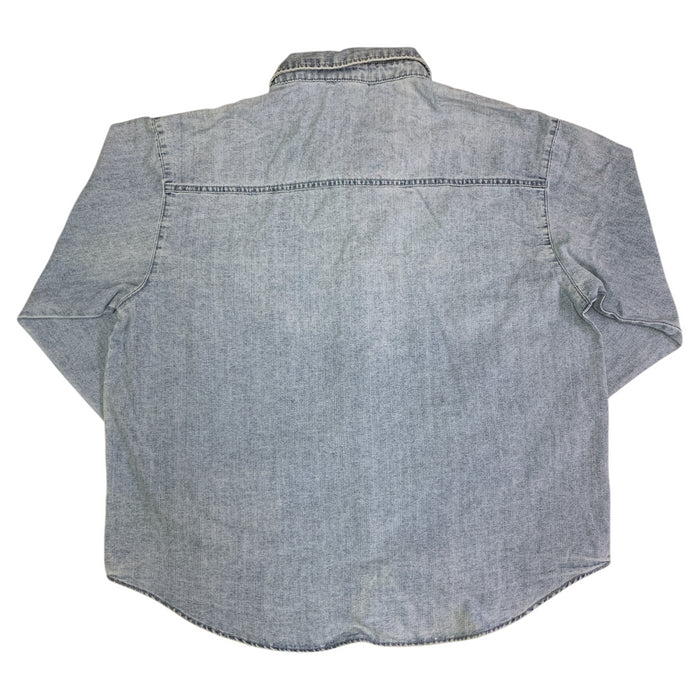 Seven Ladies Long Sleeve Collared  Button Up Denim Shirt, MY7471