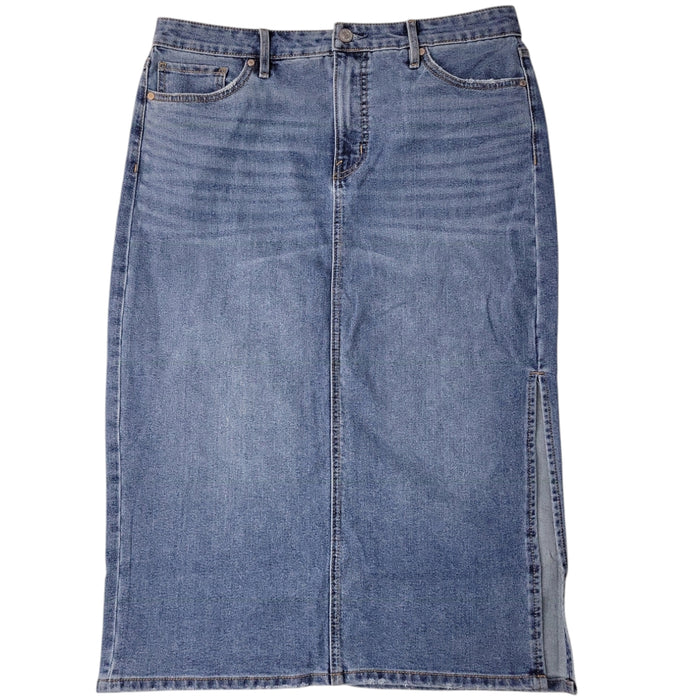 Edited by Remi Bader Women's Side Slit Mid-Shin Length Denim Skirt