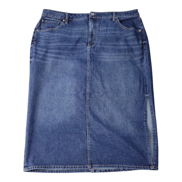 Edited by Remi Bader Women's Side Slit Mid-Shin Length Denim Skirt