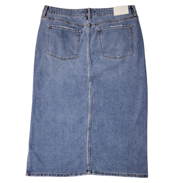 Edited by Remi Bader Women's Side Slit Mid-Shin Length Denim Skirt