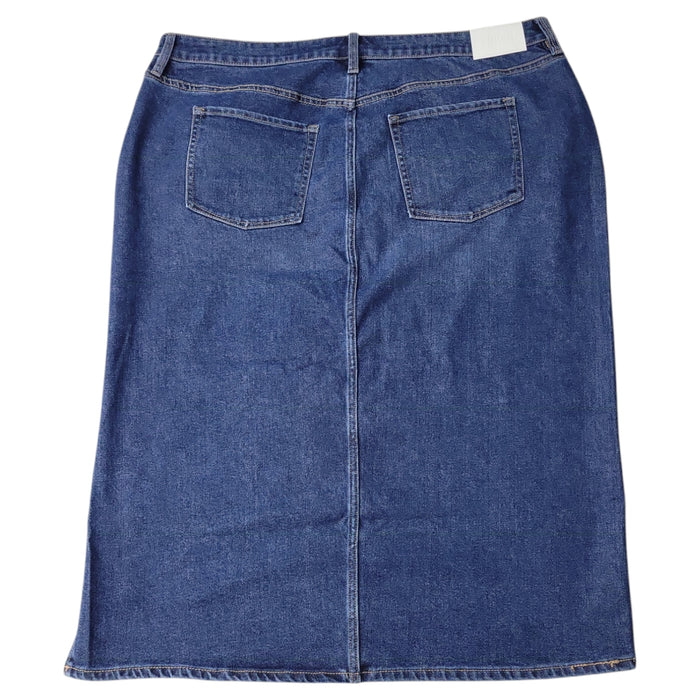 Edited by Remi Bader Women's Side Slit Mid-Shin Length Denim Skirt