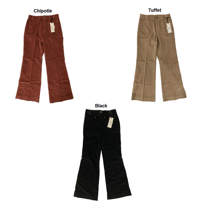 Marrakech Women's Fargo Stretch Corduroy High Rise Flare Pants