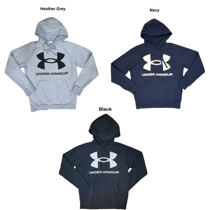 Under Armour Men's Rival Fleece Cold Gear Big Logo UA Pullover Hoodie, 1357093