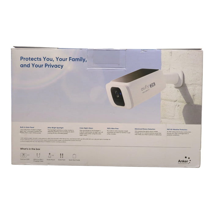 eufy SoloCam S230 Outdoor 2K Security Camera with Integrated Solar Panel, 3pk
