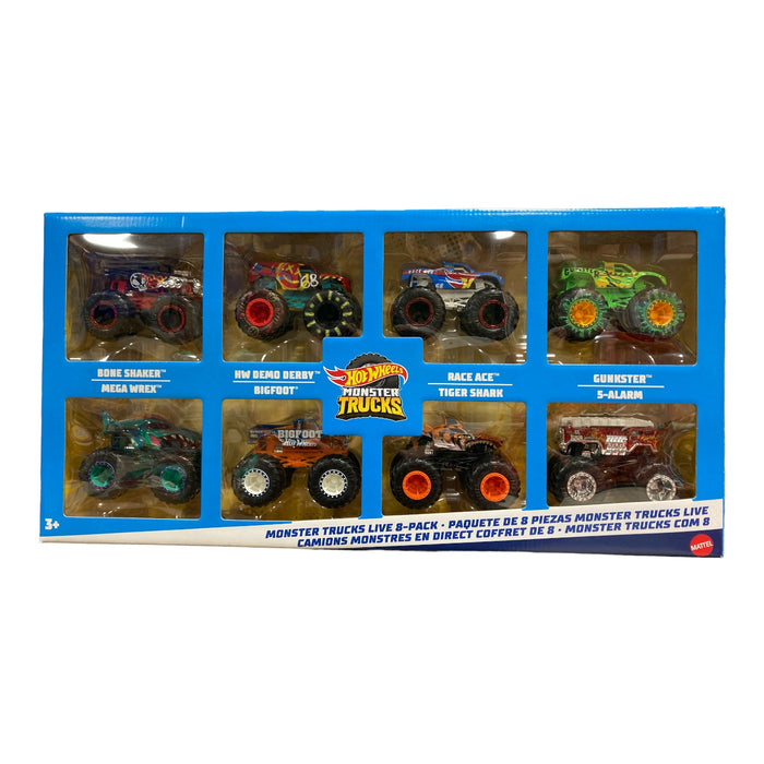 Hot Wheels 1:64 Scale Monster Trucks Live, 8-Pack