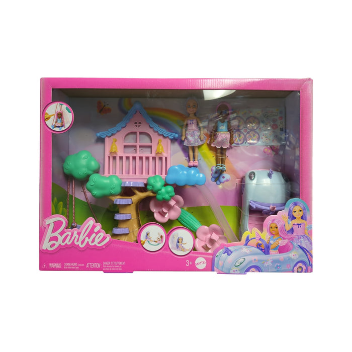 Barbie Fantasy Treehouse Playset with 2 Chelsea Dolls and Car