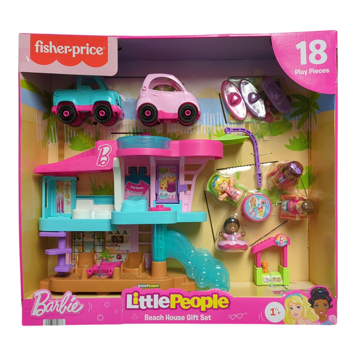 Fisher-Price Little People Barbie Beach House Playset, 18pc