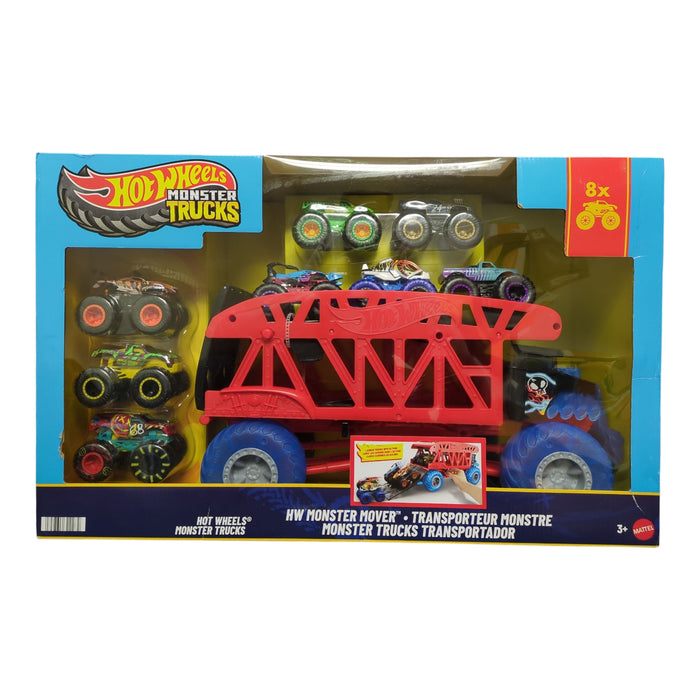 Hot Wheels Monster Trucks Monster Mover Hauler & Trucks Bundle
