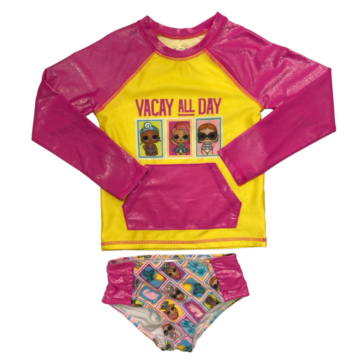 LOL Surprise Girl's 2-Piece Long Sleeve Rash Guard Swim Set — Ewirelessgear