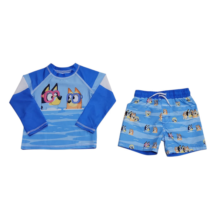Character Toddler Boys 2-Piece Rashguard and Swim Trunk Set