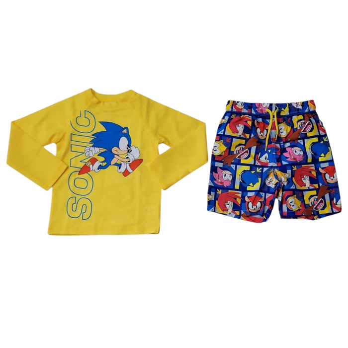 Character Toddler Boys 2-Piece Rashguard and Swim Trunk Set