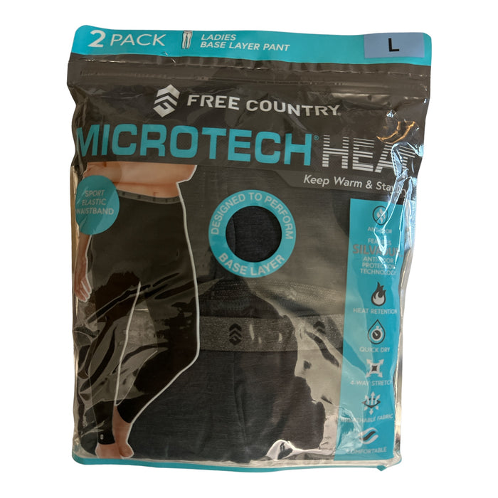 Free Country Women's Microtech Heat Base Layer Pant 2 Pack