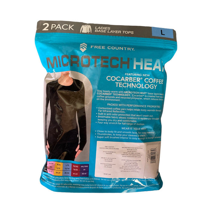 Free Country Women's 2-Pack Microtech Heat Cocarber Base Layer Top