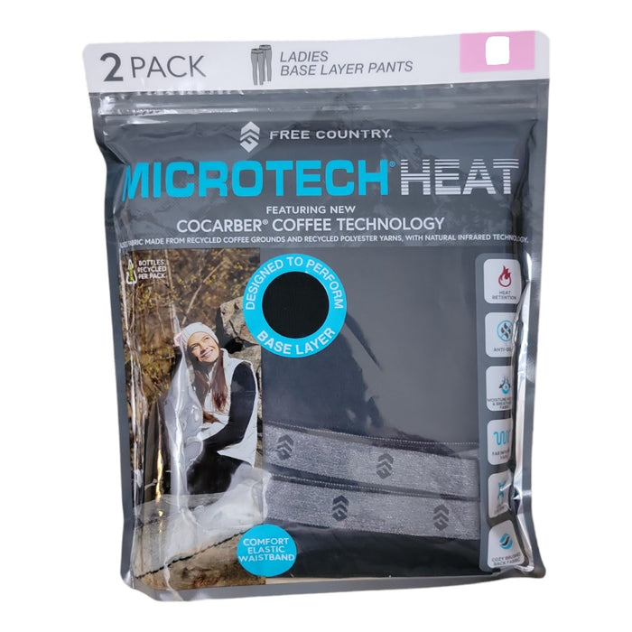 Free Country Women's 2-Pack Microtech Heat 4 Way-Sketch Base Layer Pant H40LB4973-2S