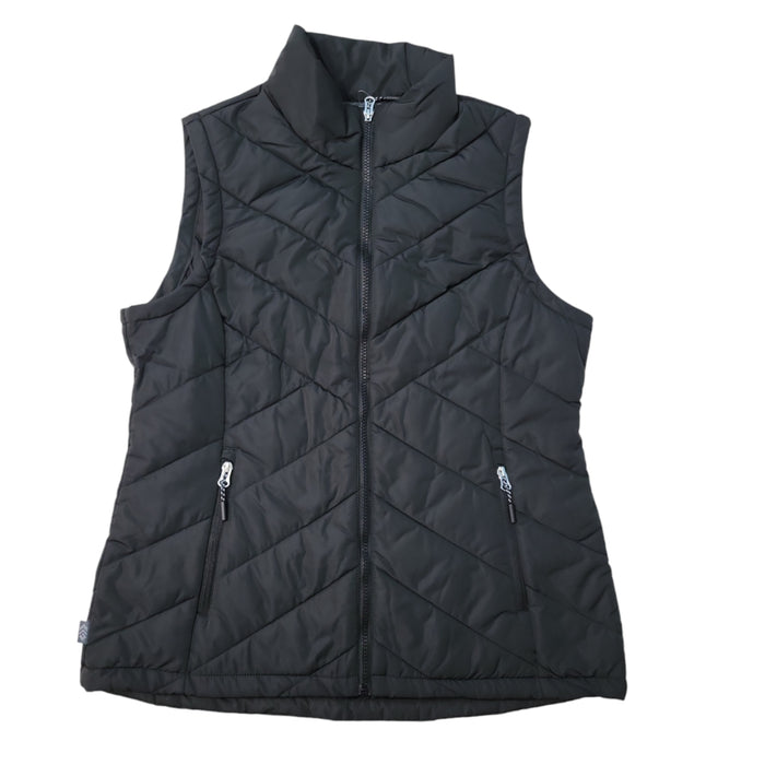 Free Country Women's Deep Zippered Pockets Stand Collar Quilted Vest