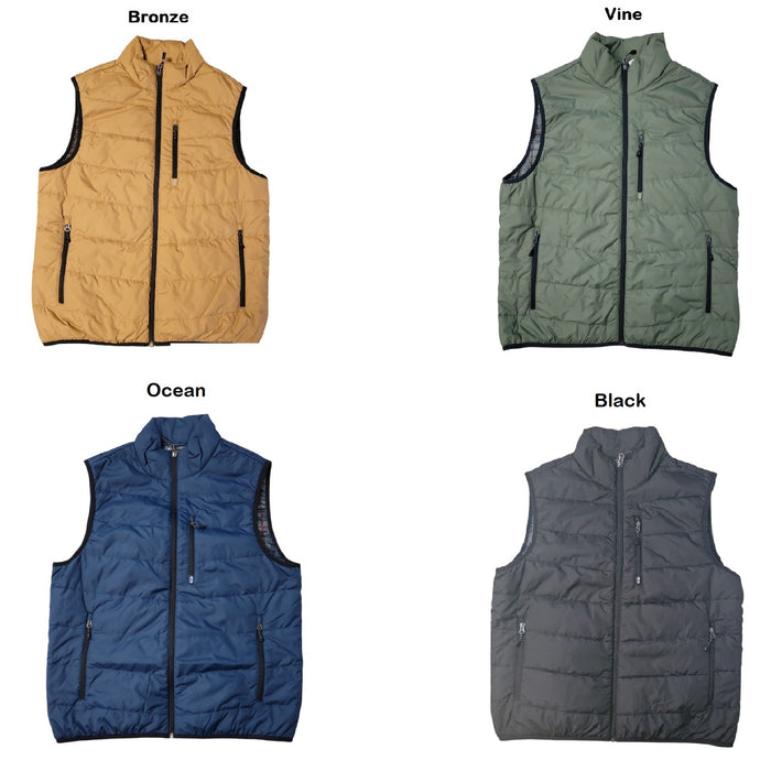 Free Country Men's Zippered Pockets Stand Collar Puffer Vest